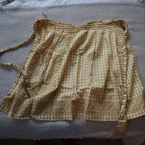 Vintage Half Apron Yellow Checkered